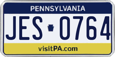 PA license plate JES0764