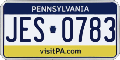 PA license plate JES0783