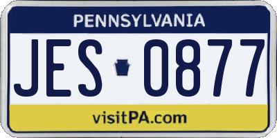 PA license plate JES0877