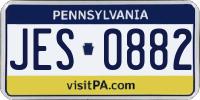 PA license plate JES0882