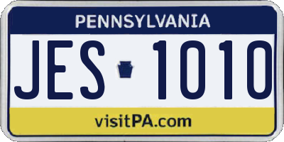 PA license plate JES1010