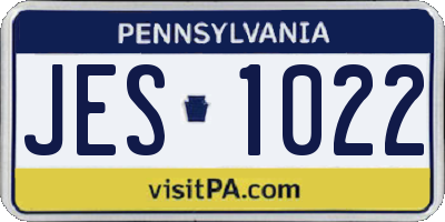 PA license plate JES1022