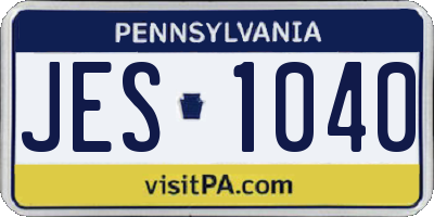 PA license plate JES1040