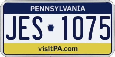 PA license plate JES1075
