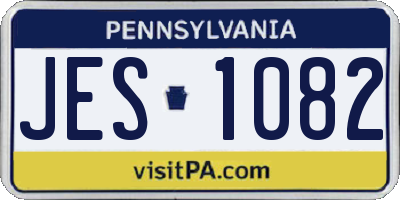 PA license plate JES1082
