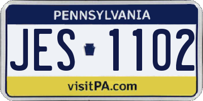 PA license plate JES1102