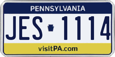 PA license plate JES1114