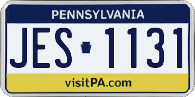 PA license plate JES1131