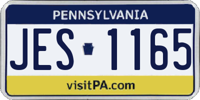 PA license plate JES1165