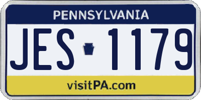 PA license plate JES1179