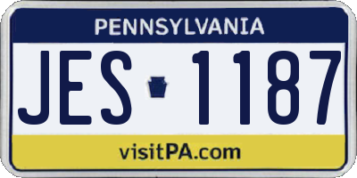 PA license plate JES1187