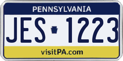 PA license plate JES1223