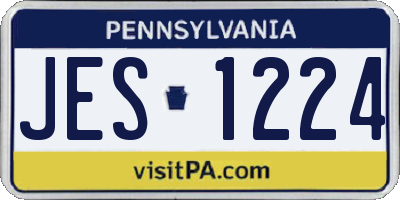 PA license plate JES1224