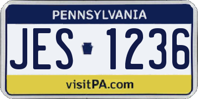 PA license plate JES1236