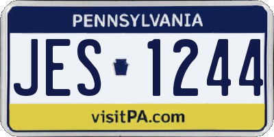 PA license plate JES1244