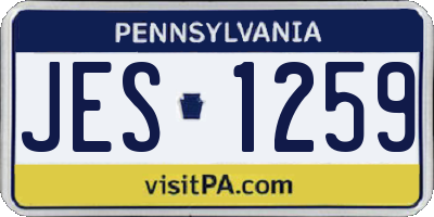 PA license plate JES1259