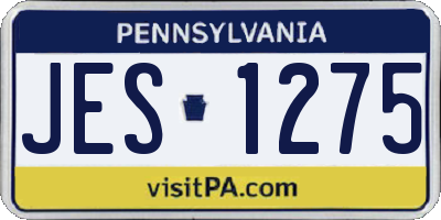 PA license plate JES1275