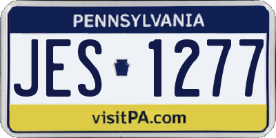 PA license plate JES1277