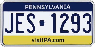 PA license plate JES1293