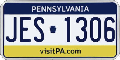 PA license plate JES1306