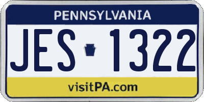 PA license plate JES1322