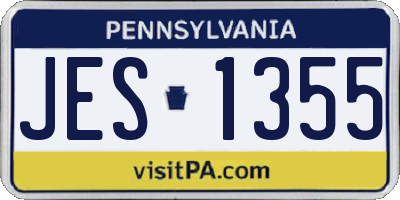 PA license plate JES1355