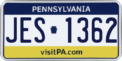 PA license plate JES1362