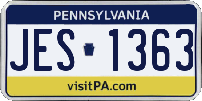 PA license plate JES1363
