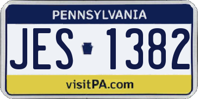 PA license plate JES1382