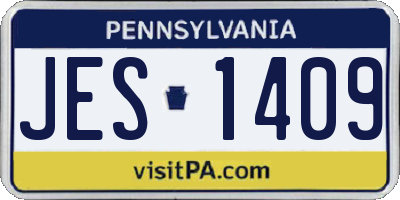PA license plate JES1409