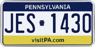 PA license plate JES1430