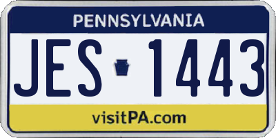 PA license plate JES1443