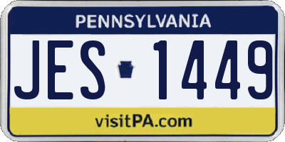 PA license plate JES1449