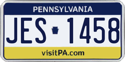 PA license plate JES1458