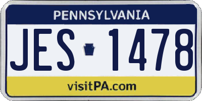 PA license plate JES1478