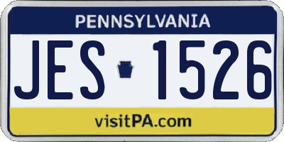 PA license plate JES1526