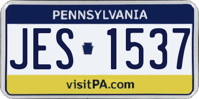 PA license plate JES1537