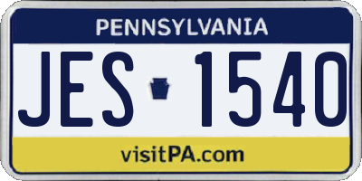 PA license plate JES1540