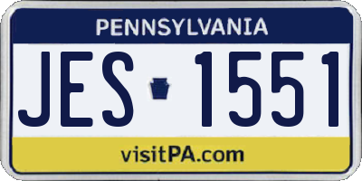 PA license plate JES1551