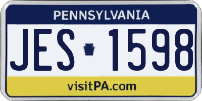 PA license plate JES1598