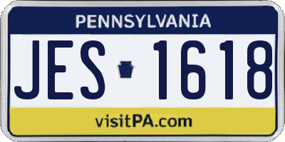 PA license plate JES1618