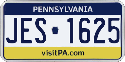 PA license plate JES1625