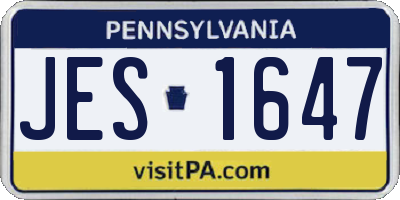 PA license plate JES1647