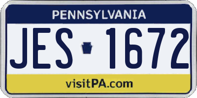 PA license plate JES1672