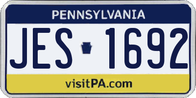 PA license plate JES1692