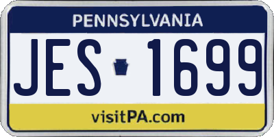 PA license plate JES1699