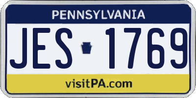 PA license plate JES1769