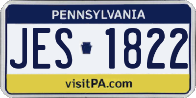 PA license plate JES1822