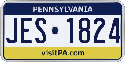 PA license plate JES1824