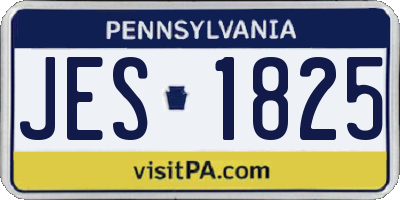 PA license plate JES1825